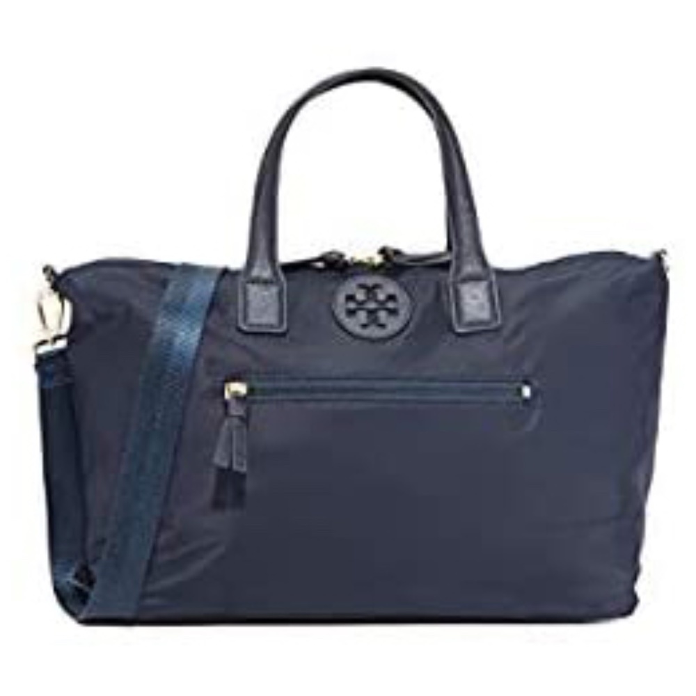 Tory Burch Ella Packable Nylon Satchel - Navy